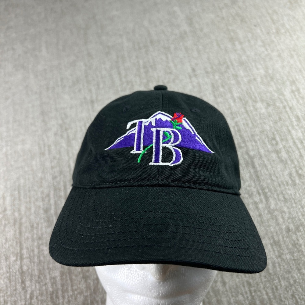 Tampa Bay Rays Custom Portland inspired Baseball Cap Men OSFM Black Canvas Hat